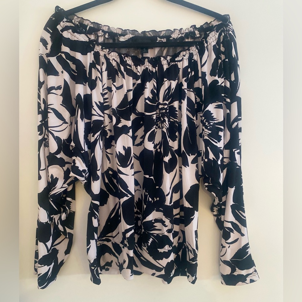 🖤 Alyx Black & White Floral Off-Shoulder Top | Size XL 🖤